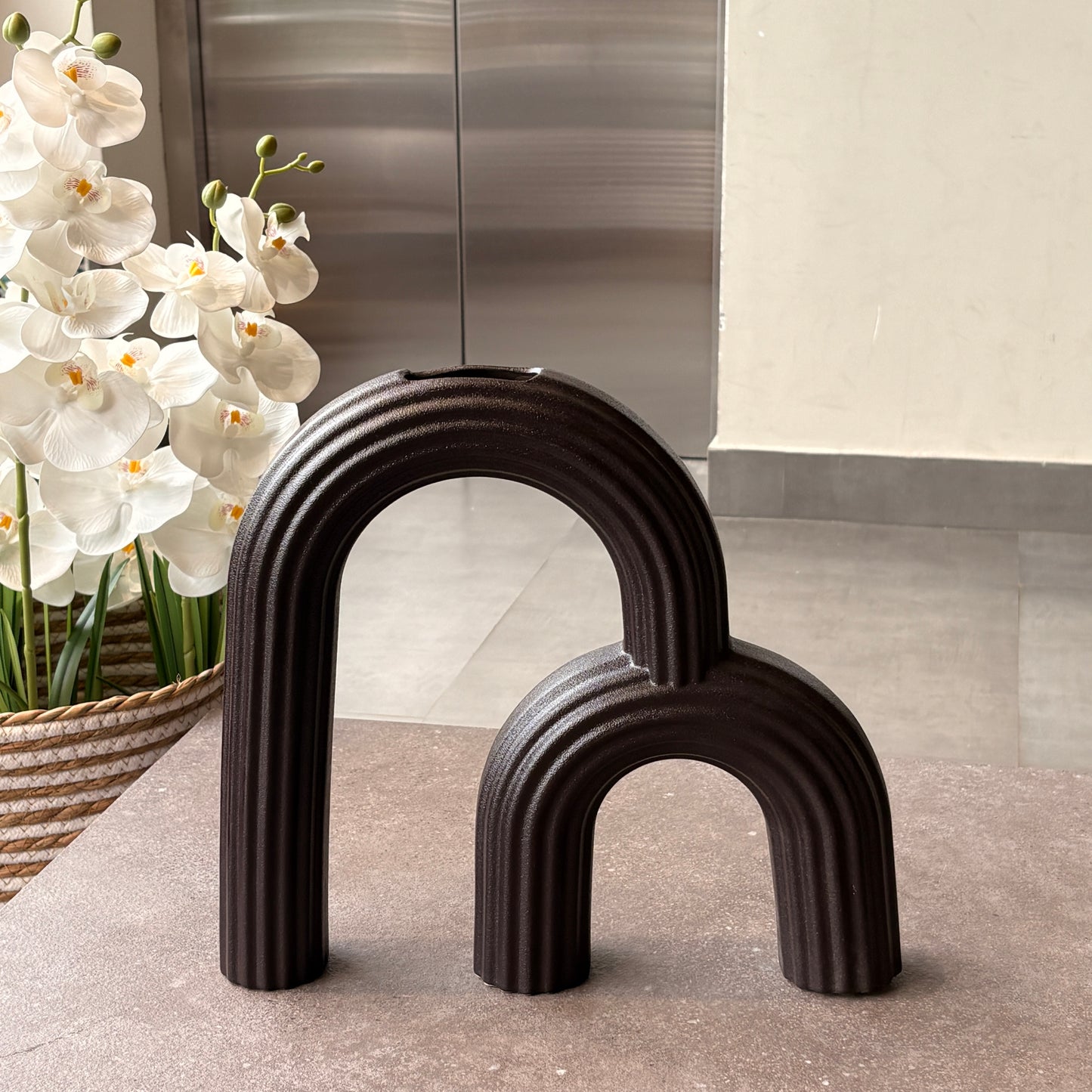 Nordic style ceramic arch vase