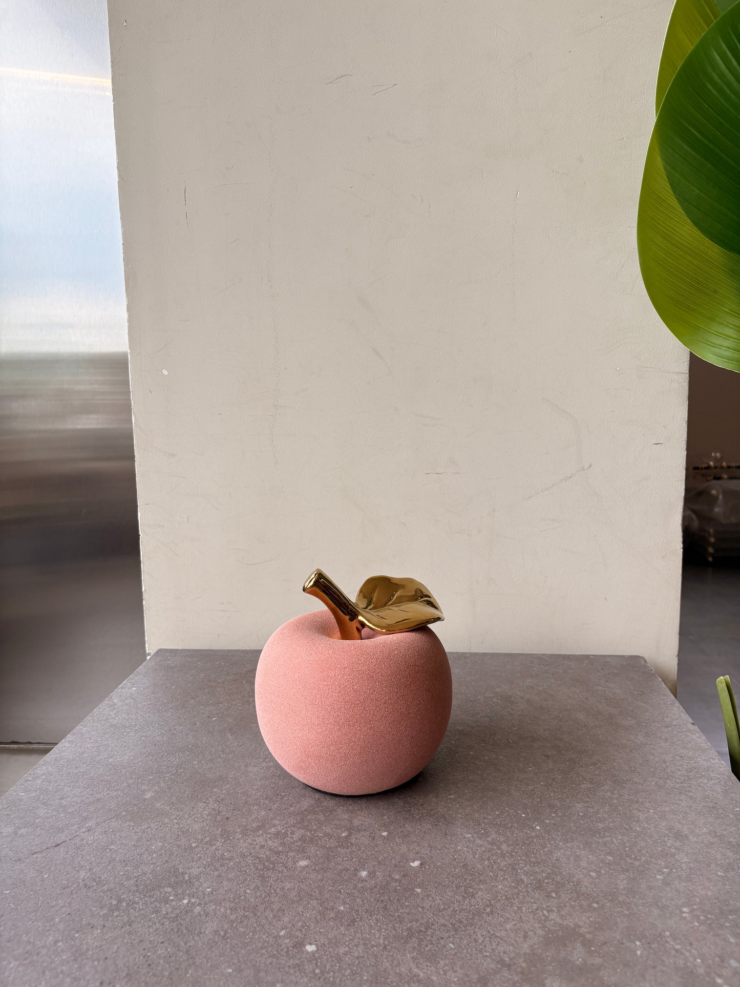 Blush gold luxe apple sculpture